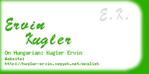 ervin kugler business card